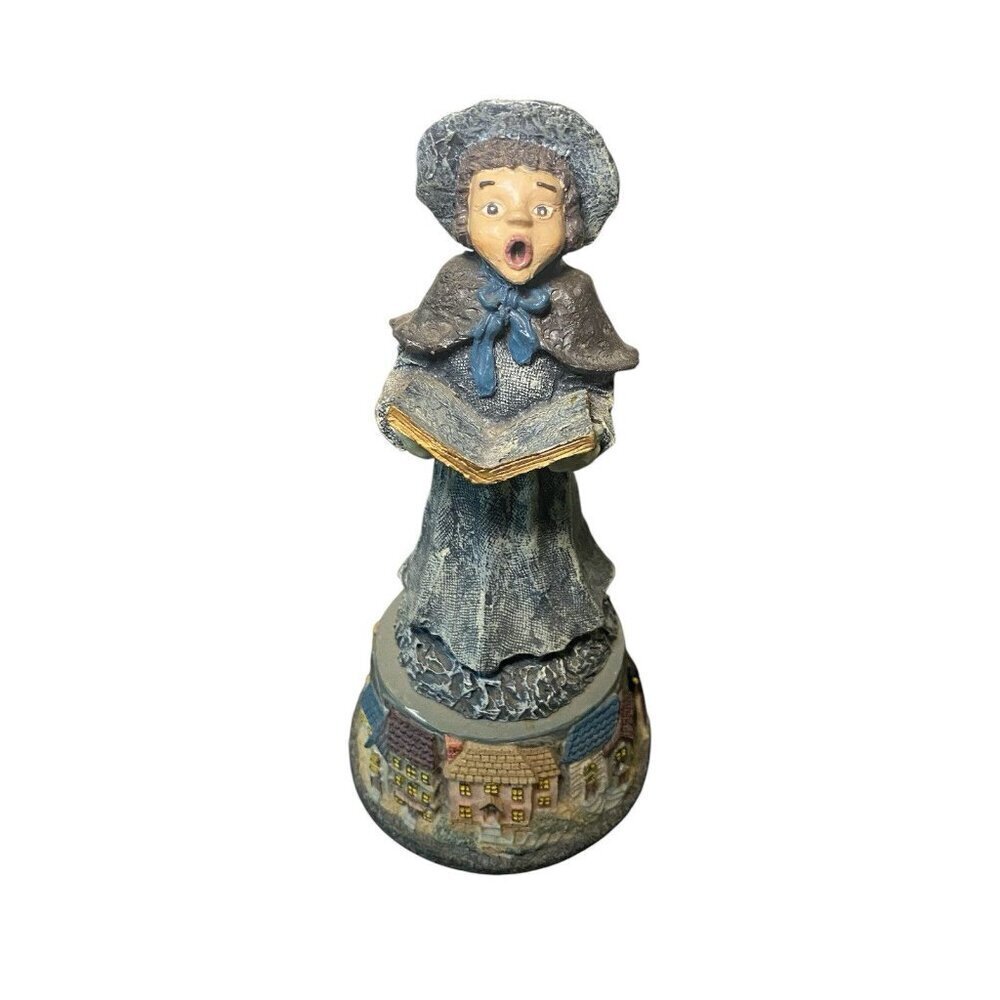 Musical Woman Caroler Collectible Windsor Music Box 9” Silent Night